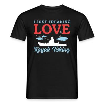 Kayak Fishing Kayaker Kayaking Angler Gift - Men's T-Shirt - black - Front - AI Model Male 178 light (178cm)