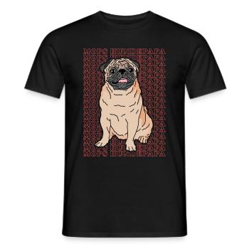 Pug Dog Daddy Dogs Dog Owner Gift - Men's T-Shirt - black - Front - AI Model Male 178 light (178cm)