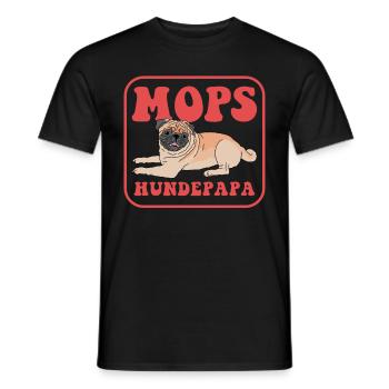 Pug dog daddy | Dogs Dog Owner Gift - Men's T-Shirt - black - Front - AI Model Male 178 light (178cm)