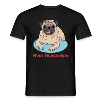 Pug Dog Daddy Dog Owner Dogs Gift - Men's T-Shirt - black - Front - AI Model Male 178 light (178cm)