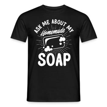 Fabrication de savon Cadeau Fabricant de savon maison - T-shirt homme - noir - Devant - AI Model Male 178 light (178cm)