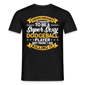 Dodgeball Spieler Geschenk Ballspiele Dodgeball - Männer T-Shirt - Schwarz - Vorne - AI Model Male 178 light (178cm)