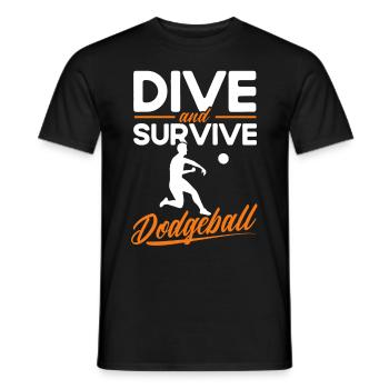 Dodgeball Player Gift Ball Games Dodgeball - Men's T-Shirt - black - Front - AI Model Male 178 light (178cm)