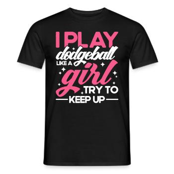 Dodgeball Player Gift Ball Games Dodgeball - Men's T-Shirt - black - Front - AI Model Male 178 light (178cm)