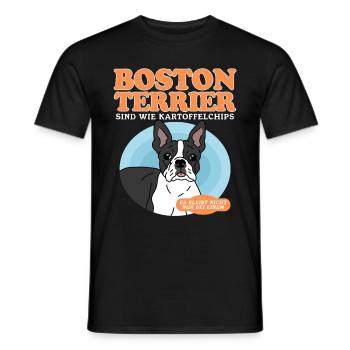Boston Terrier Hund Hundebesitzer Geschenk - Männer T-Shirt - Schwarz - Vorne - AI Model Male 178 light (178cm)