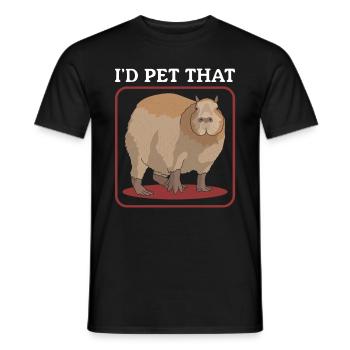 Capybara capybaras Capybaras gift - Men's T-Shirt - black - Front - AI Model Male 178 light (178cm)