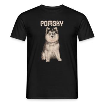 Pomsky Dogs Pomskies Dog Owner Gift - Men's T-Shirt - black - Front - AI Model Male 178 light (178cm)