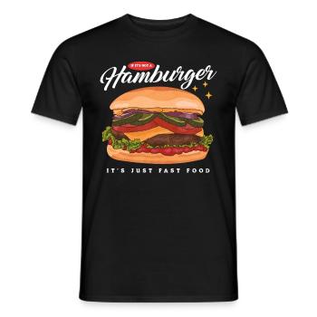 Hamburger Fast Food Fastfood Burger Geschenk - Männer T-Shirt - Schwarz - Vorne - AI Model Male 178 light (178cm)