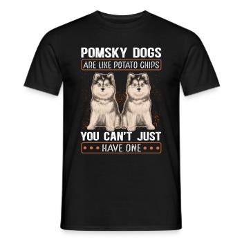 Pomsky Dogs Pomskies Dog Owner Cadeau - T-shirt homme - noir - Devant - AI Model Male 178 light (178cm)
