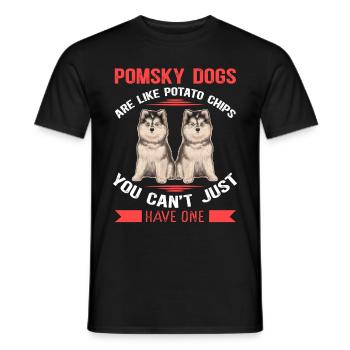 Pomsky Dog Pomskies Dog Owner Gift - Men's T-Shirt - black - Front - AI Model Male 178 light (178cm)