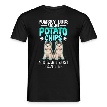 Pomsky Dogs | Pomskies Dog Owner Cadeau - T-shirt homme - noir - Devant - AI Model Male 178 light (178cm)