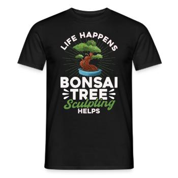 Bonsai Tree Gift Japan Bonsai Garden - Men's T-Shirt - black - Front - AI Model Male 178 light (178cm)