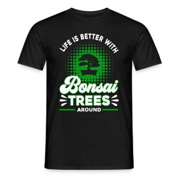 Bonsai Tree Gift Japan Bonsai Garden - Men's T-Shirt - black - Front - AI Model Male 178 light (178cm)