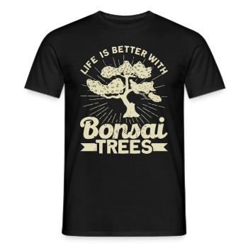 Bonsai Tree Gift Japan Bonsai Garden - Men's T-Shirt - black - Front - AI Model Male 178 light (178cm)