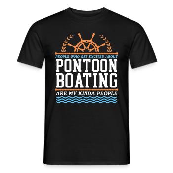 Ponton Ponton bateau | Cadeau du capitaine ponton - T-shirt homme - noir - Devant - AI Model Male 178 light (178cm)