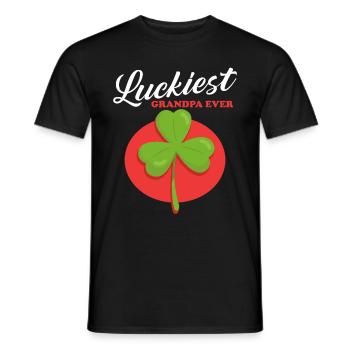 Le plus chanceux grand-père de la Saint-Patrick Cadeau de trèfle - T-shirt homme - noir - Devant - AI Model Male 178 light (178cm)