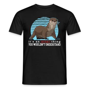 Otter Sea Otter | Otter Gift - Men's T-Shirt - black - Front - AI Model Male 178 light (178cm)