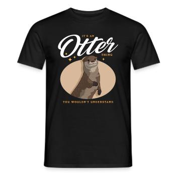 Loutre de mer Loutre Cadeau de loutre - T-shirt homme - noir - Devant - AI Model Male 178 light (178cm)