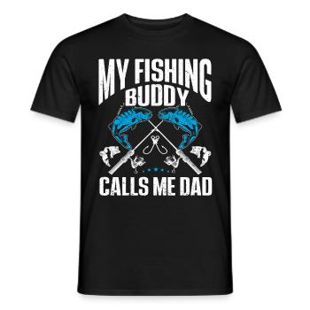 Mon compagnon de pêche m’appelle Papa Pêcheur Pêche - T-shirt homme - noir - Devant - AI Model Male 178 light (178cm)