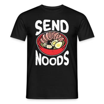 Send Noods Funny Ramen Noodles - Men's T-Shirt - black - Front - AI Model Male 178 light (178cm)
