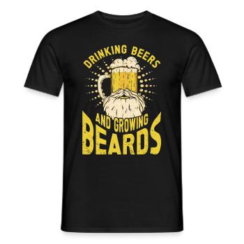 Boire de la bière et faire pousser la barbe Barbe - T-shirt homme - noir - Devant - AI Model Male 178 light (178cm)