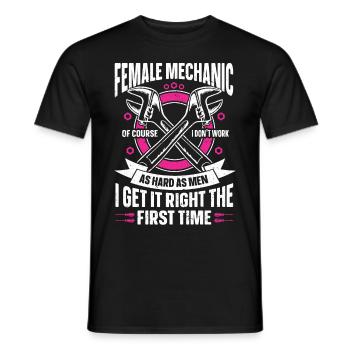 Mécaniciennes - T-shirt homme - noir - Devant - AI Model Male 178 light (178cm)