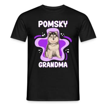 Pomsky Grandma Dog Dog Dog Owner Cadeau - T-shirt homme - noir - Devant - AI Model Male 178 light (178cm)