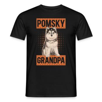 Pomsky Grandpa | Chiens Dog Owner Cadeau - T-shirt homme - noir - Devant - AI Model Male 178 light (178cm)