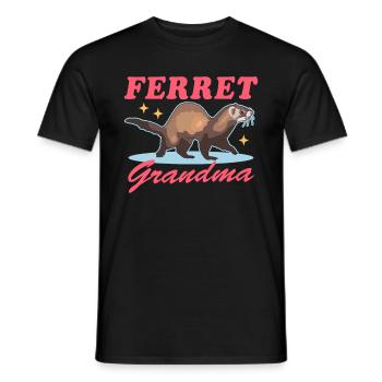 Ferret Grandma | Ferret Owner Gift - Men's T-Shirt - black - Front - AI Model Male 178 light (178cm)