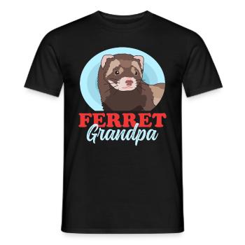 Ferret Grandpa Owner Ferret Gift - Men's T-Shirt - black - Front - AI Model Male 178 light (178cm)