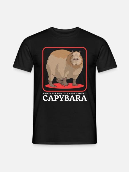 Capybara Dad Capybaras Wasserschwein Geschenk - Männer T-Shirt - Schwarz