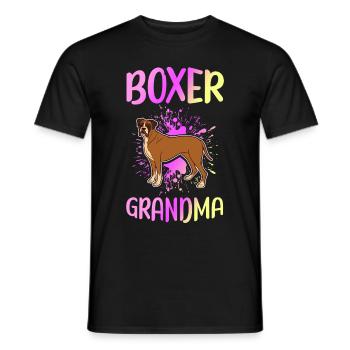 Boxer Grand-mère | Cadeau de chien boxeur allemand - T-shirt homme - noir - Devant - AI Model Male 178 light (178cm)