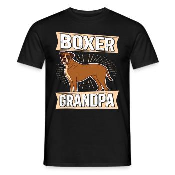 Boxer Grand-père | Cadeau de chien boxeur allemand - T-shirt homme - noir - Devant - AI Model Male 178 light (178cm)