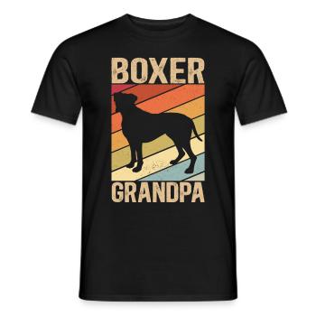 Boxer Grand-père allemand Boxer Chien Cadeau - T-shirt homme - noir - Devant - AI Model Male 178 light (178cm)