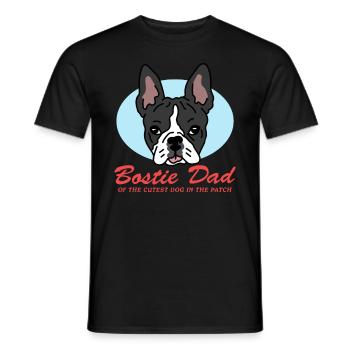 Boston Terrier Dad Dogs Dog Owner Gift - Men's T-Shirt - black - Front - AI Model Male 178 light (178cm)