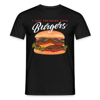 Restauration rapide de Hambourg | Burger Fast Food Cadeau - T-shirt homme - noir - Devant - AI Model Male 178 light (178cm)
