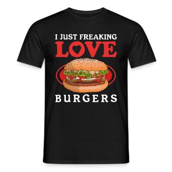 Hamburg Fast Food Fast Food Burger Gift - Men's T-Shirt - black - Front - AI Model Male 178 light (178cm)