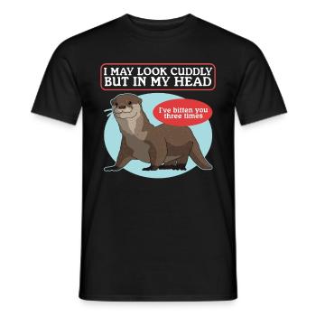 Loutre de mer Loutre Cadeau de loutre - T-shirt homme - noir - Devant - AI Model Male 178 light (178cm)