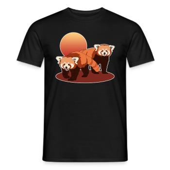 Panda roux | Pandas roux Panda Rouge Cadeau - T-shirt homme - noir - Devant - AI Model Male 178 light (178cm)