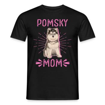 Pomsky Mom Dogs Pomskies Dog Owner Gift - Men's T-Shirt - black - Front - AI Model Male 178 light (178cm)