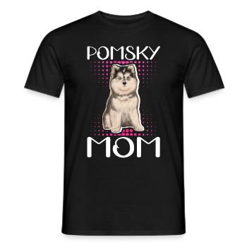 Pomsky Mom Pomskies Dogs Dog Owner Gift - Men's T-Shirt - black - Front - AI Model Male 178 light (178cm)