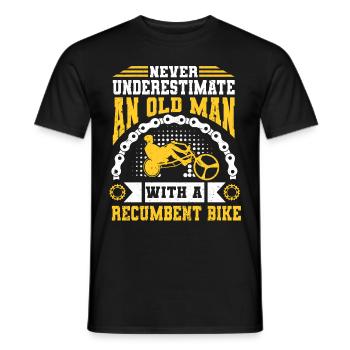 Liegerad Liegeradfahrer Radfahrer - Männer T-Shirt - Schwarz - Vorne - AI Model Male 178 light (178cm)
