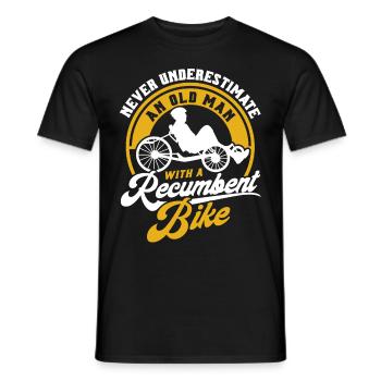 Liegerad Liegeradfahrer Radfahrer - Männer T-Shirt - Schwarz - Vorne - AI Model Male 178 light (178cm)