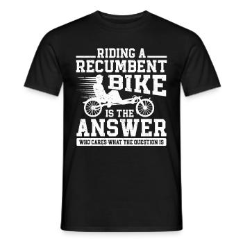 Vélo couché Cycliste couché - T-shirt homme - noir - Devant - AI Model Male 178 light (178cm)