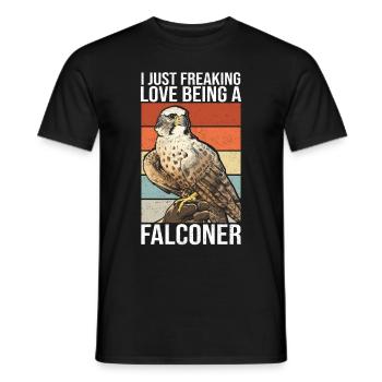 Fauconnerie Fauconnerie Décapage Cadeau de chasse au faucon - T-shirt homme - noir - Devant - AI Model Male 178 light (178cm)