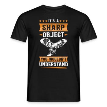 Fauconnerie Fauconnerie Décapage Cadeau de chasse au faucon - T-shirt homme - noir - Devant - AI Model Male 178 light (178cm)