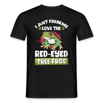 Frog Red-eyed Tree Frog Amphibians Gift - Men's T-Shirt - black - Front - AI Model Male 178 light (178cm)