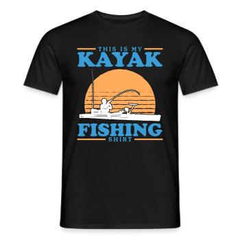 Kayak Fishing Kayaking Kayaker Angler Gift - Men's T-Shirt - black - Front - AI Model Male 178 light (178cm)