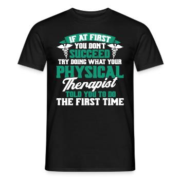 Physiothérapie Physiothérapeute Physiothérapeute - T-shirt homme - noir - Devant - AI Model Male 178 light (178cm)