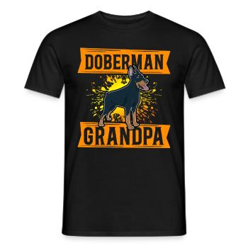 Doberman Grandpa Dog Owner Dog Gift - Men's T-Shirt - black - Front - AI Model Male 178 light (178cm)